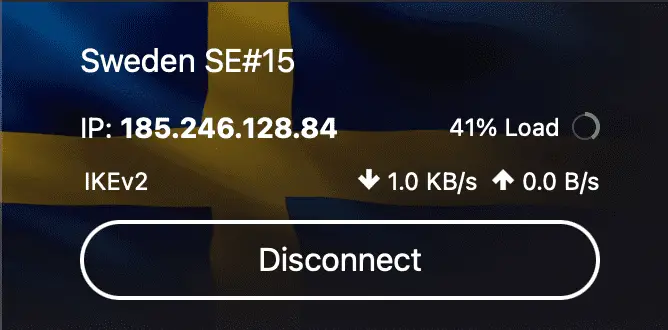 NoordVPN connected to Sweden VPN Server