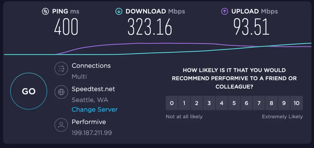 NordVPN-speed-test-by-oookla