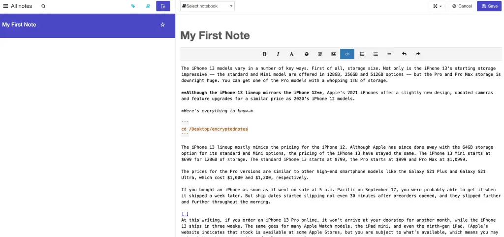 Encryptic-note-taking-app-privacy-interface